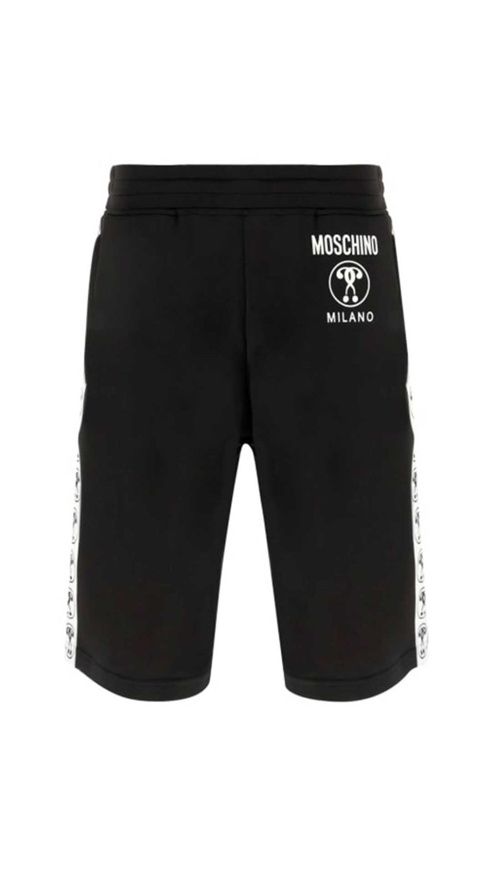 Pantalón corto Moschino con bandas laterales logo Double Question Mark