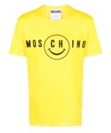 Camiseta amarilla con logo  Moschino Smiley® bordado en la parte delantera