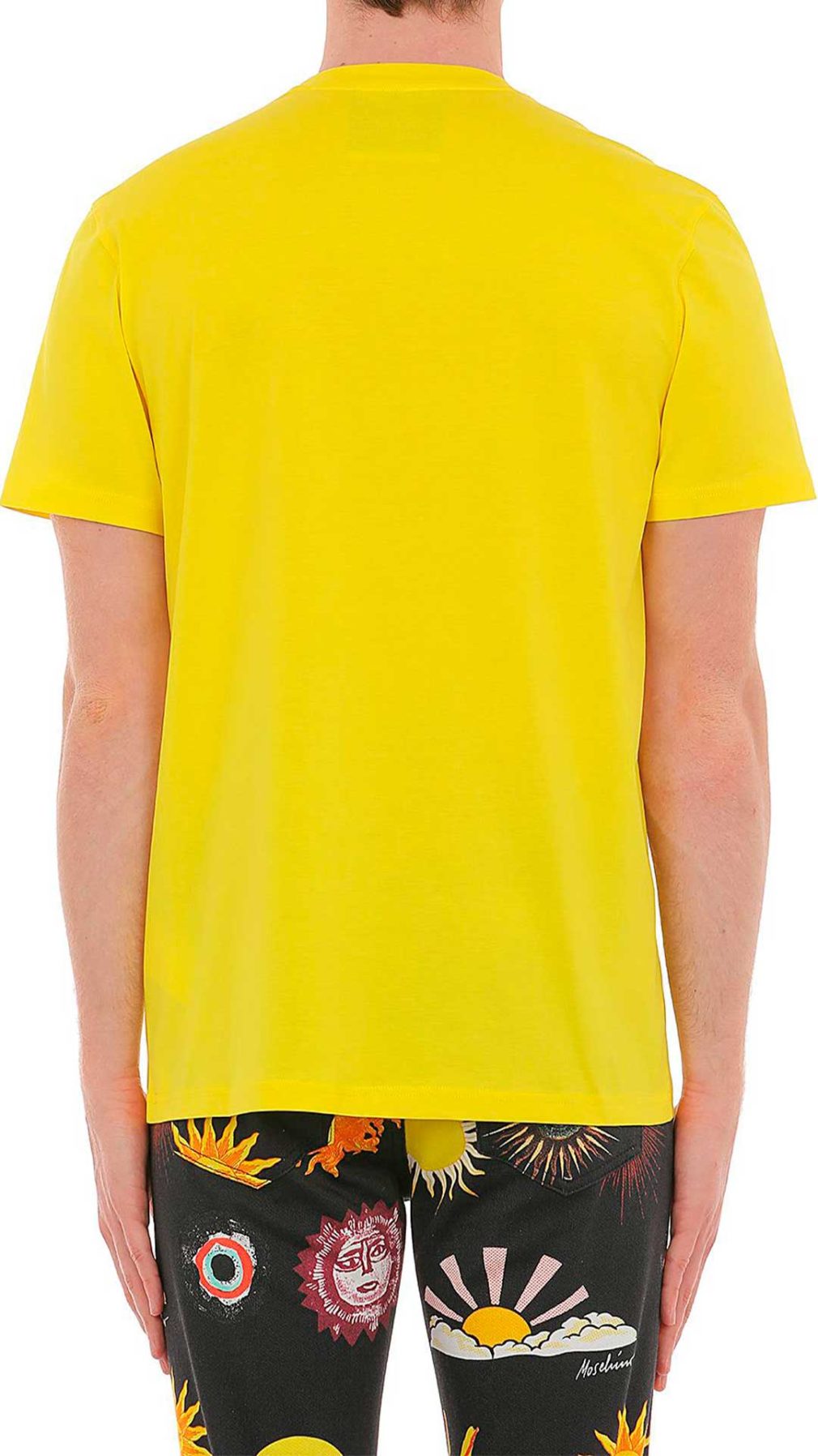 Camiseta amarilla con logo  Moschino Smiley® bordado en la parte delantera