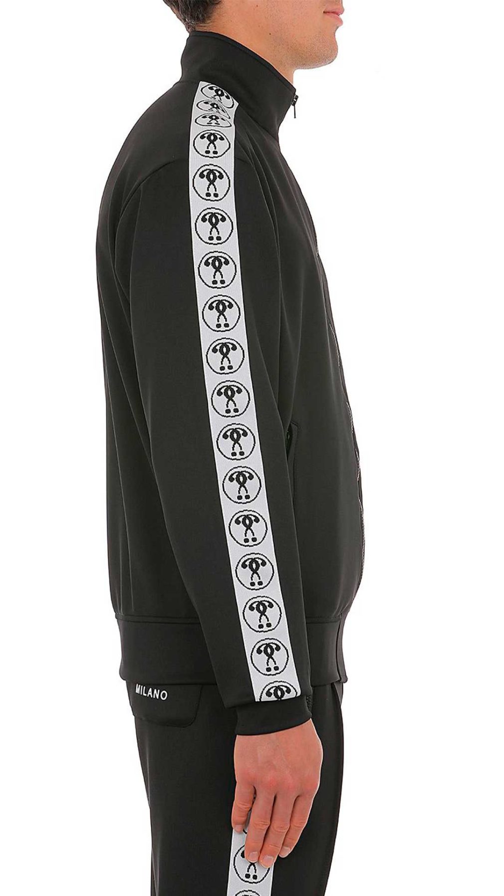 Sudadera Moschino con logo Double Question Mark en la parte delantera y bandas laterales en las mangas con logo