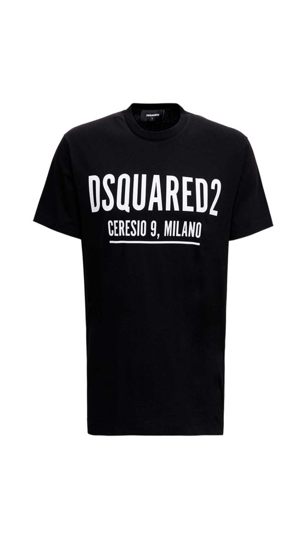 Camiseta negra Dsquared2 con logo en la parte delantera