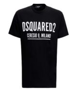 Camiseta negra Dsquared2 con logo en la parte delantera