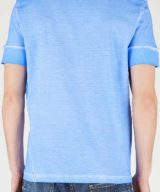 Camiseta Dsquared2 azul con estampado de grafiti y logo parte delantera