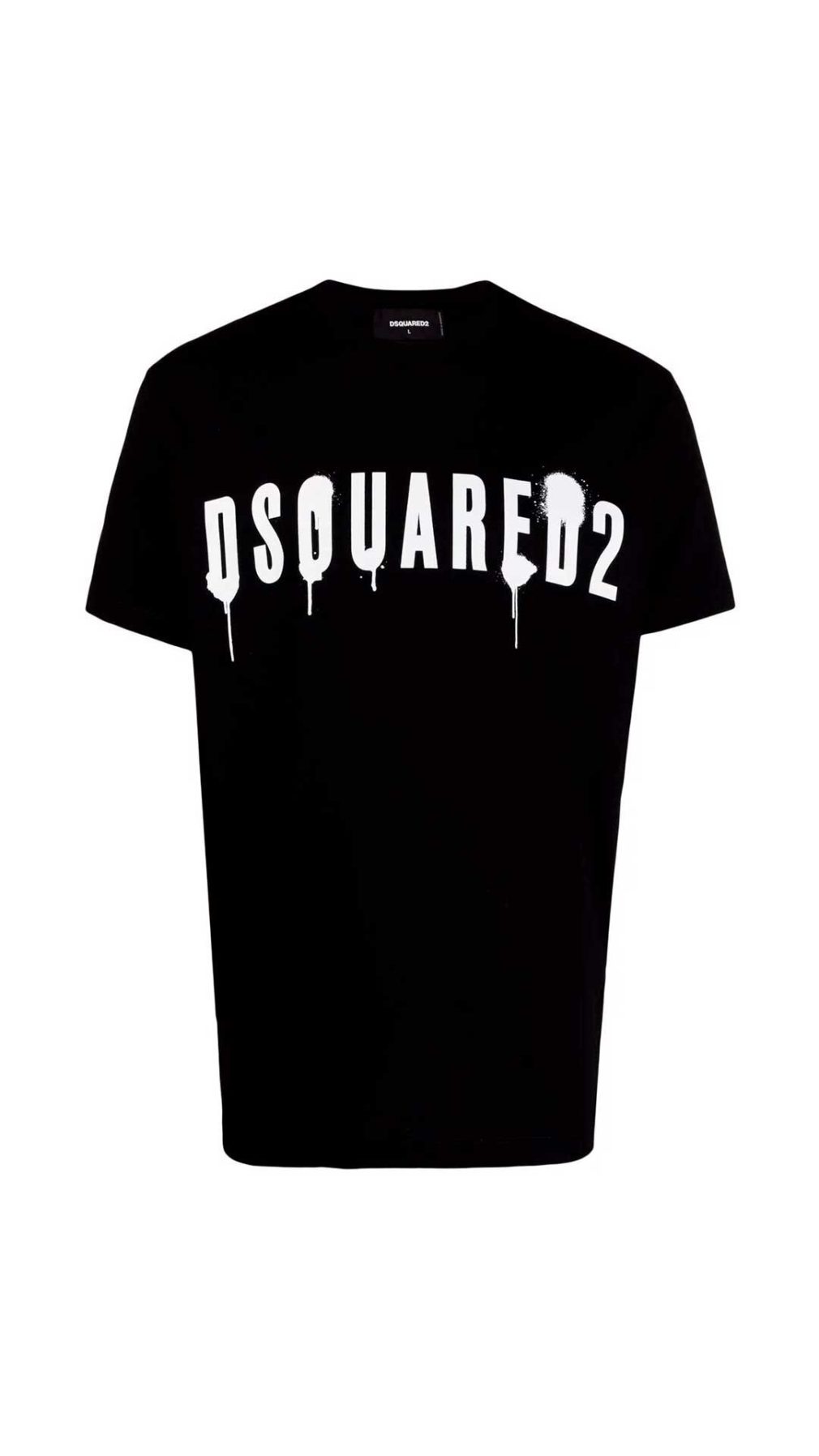 Camiseta negra Dsquared2 logo efecto pintura en la parte delantera