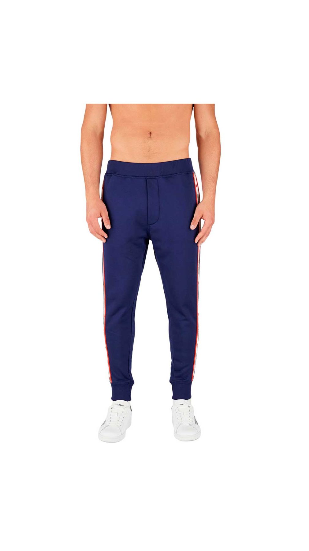 Pantalón deportivo Dsquared2 azul con cinta en lateral con logo