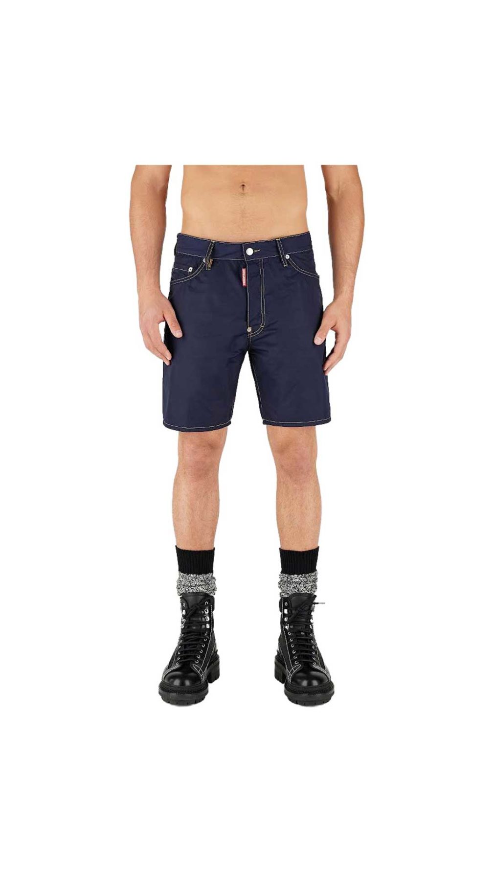 Pantalón corto Dsquared2 azul con logotipo en la parte delantera