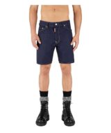 Pantalón corto Dsquared2 azul con logotipo en la parte delantera