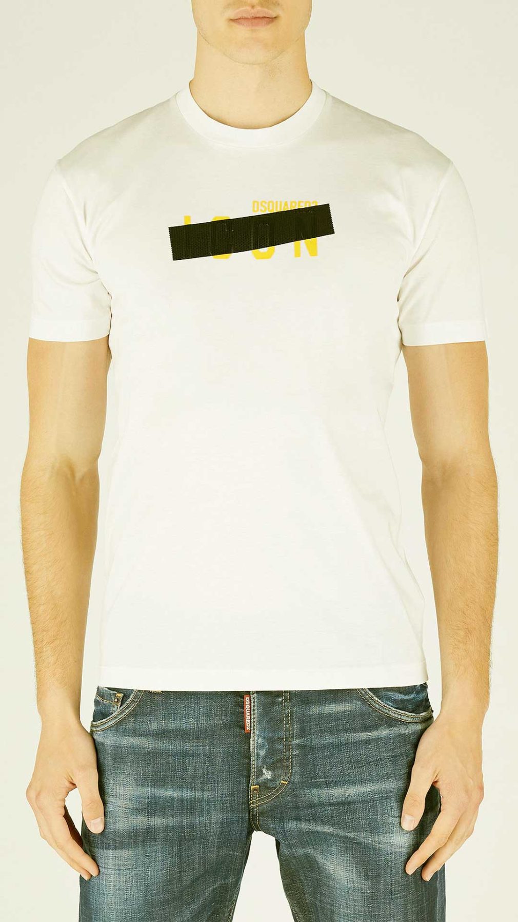 Camiseta blanca Dsquared2 con logotipo en la parte delantera