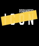 Camiseta negra Dsquared2 con logotipo en la parte delantera