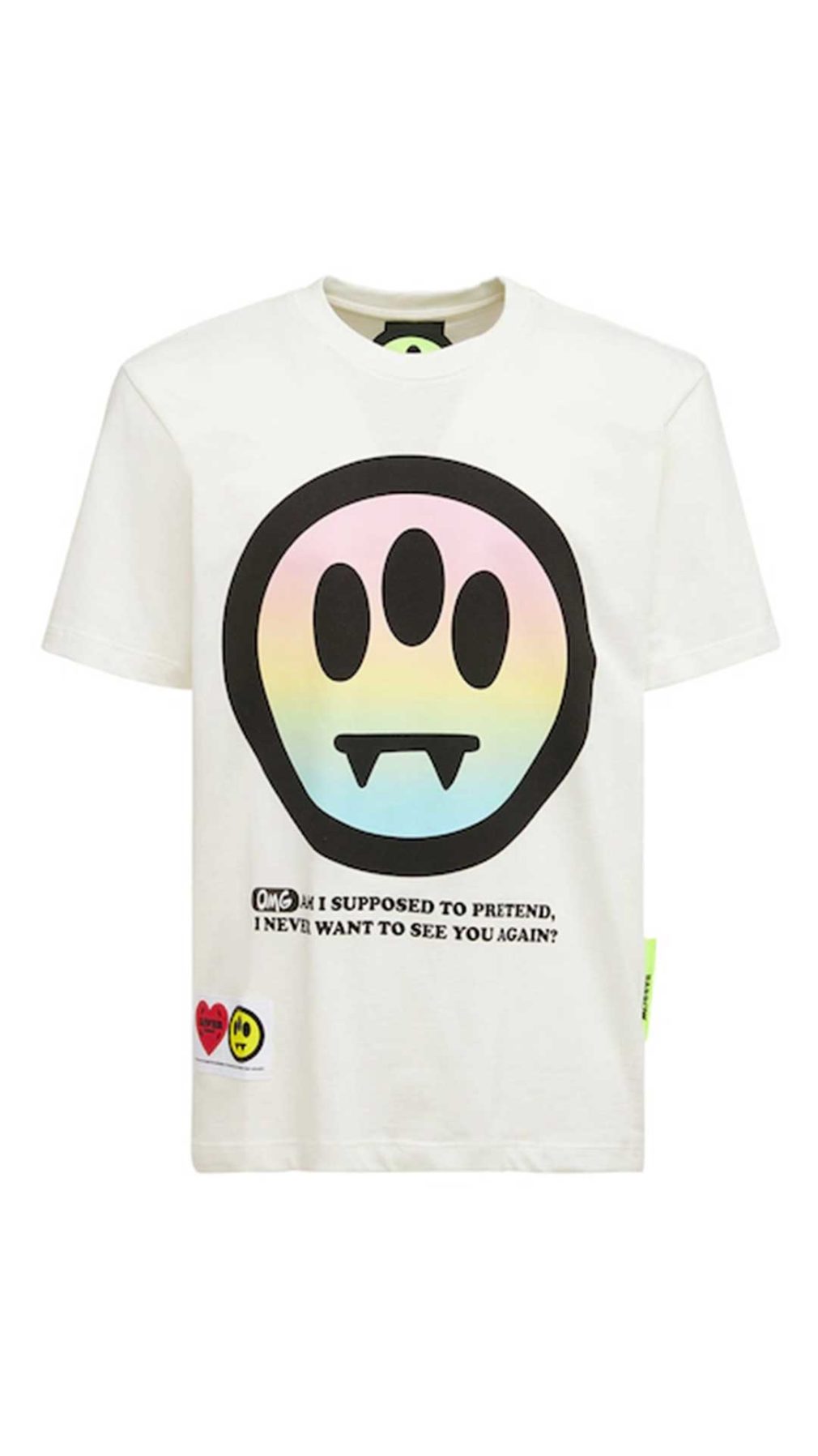 Camiseta blanca Barrow con serigrafía en delantero y en la parte trasera
