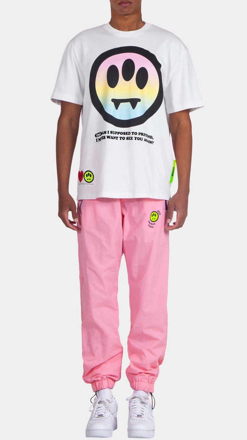 Camiseta blanca Barrow con serigrafía en delantero y en la parte trasera