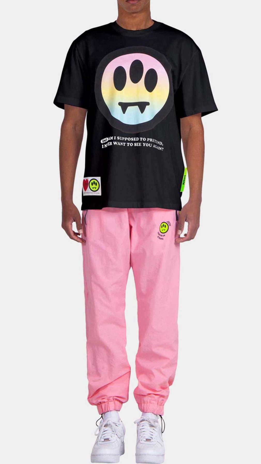 Camiseta negra Barrow con serigrafía en delantero y en la parte trasera con logotipo