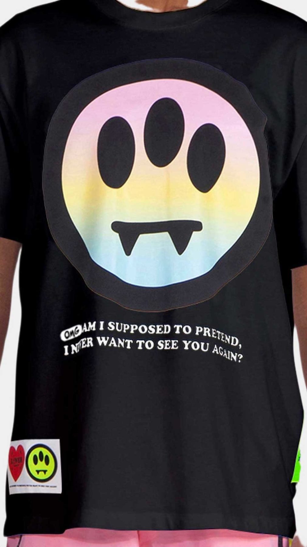Camiseta negra Barrow con serigrafía en delantero y en la parte trasera con logotipo
