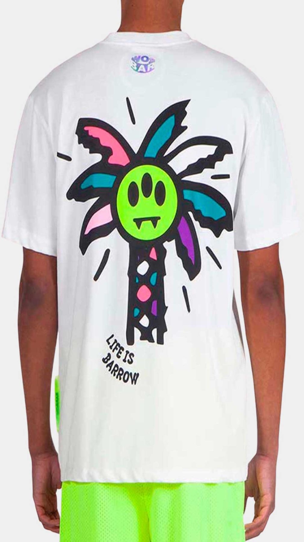 Camiseta blanca Barrow con serigrafía en la parte trasera y logotipo