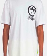 Camiseta blanca Barrow con serigrafía en la parte trasera y logotipo