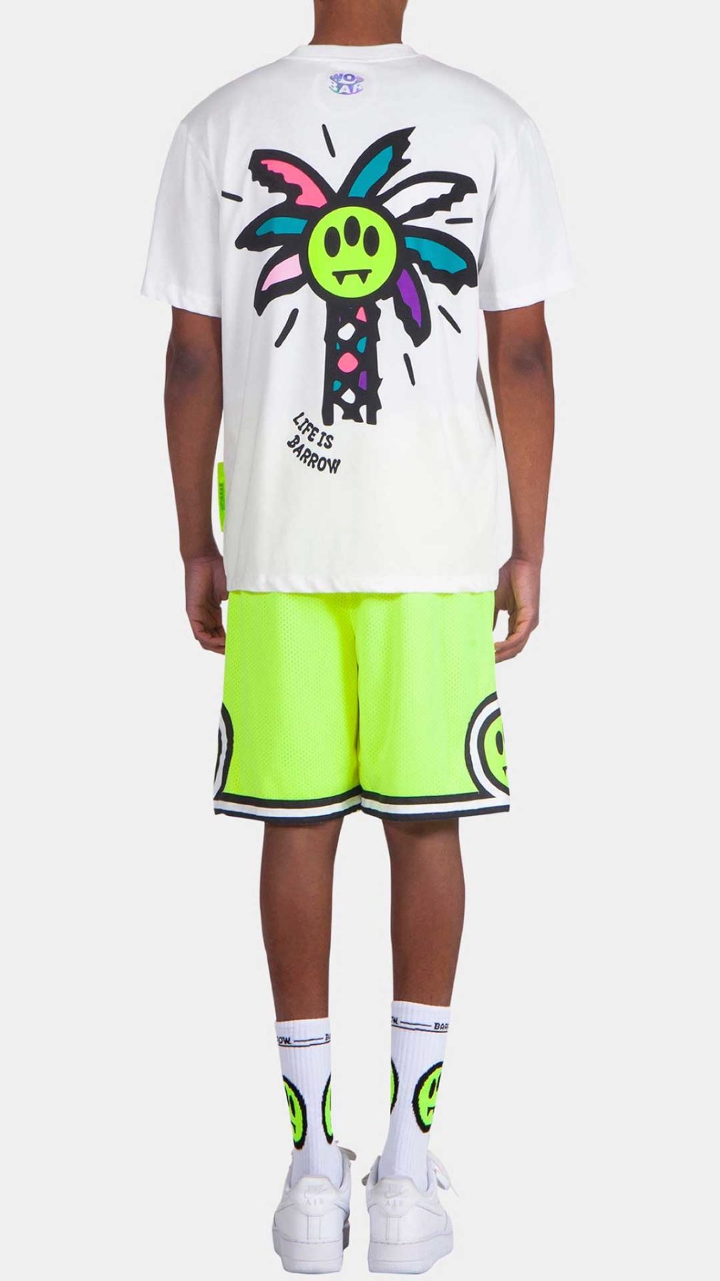 Camiseta blanca Barrow con serigrafía en la parte trasera y logotipo
