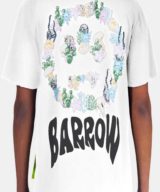 Camiseta blanca Barrow con serigrafía en la parte trasera y logotipo