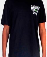 Camiseta negra Barrow con serigrafía en la parte trasera y logotipo