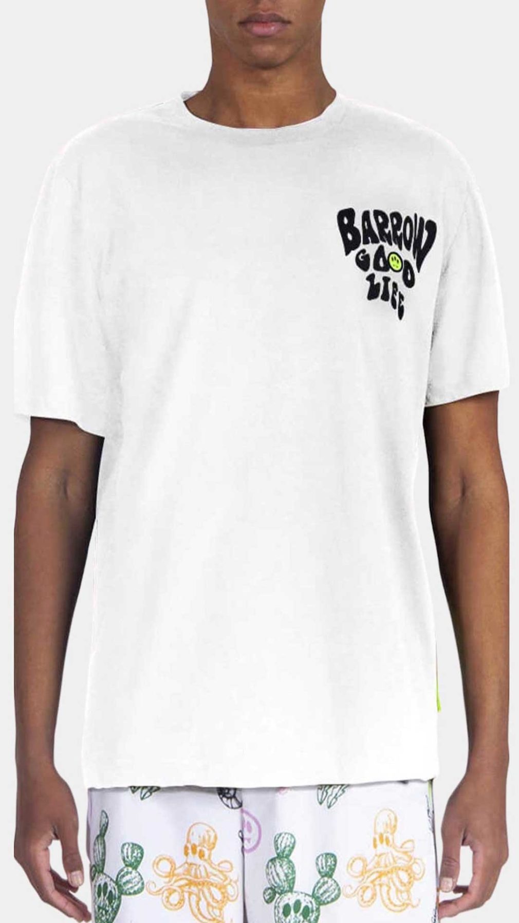 Camiseta blanca Barrow con serigrafía en la parte trasera y logotipo