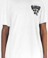 Camiseta blanca Barrow con serigrafía en la parte trasera y logotipo