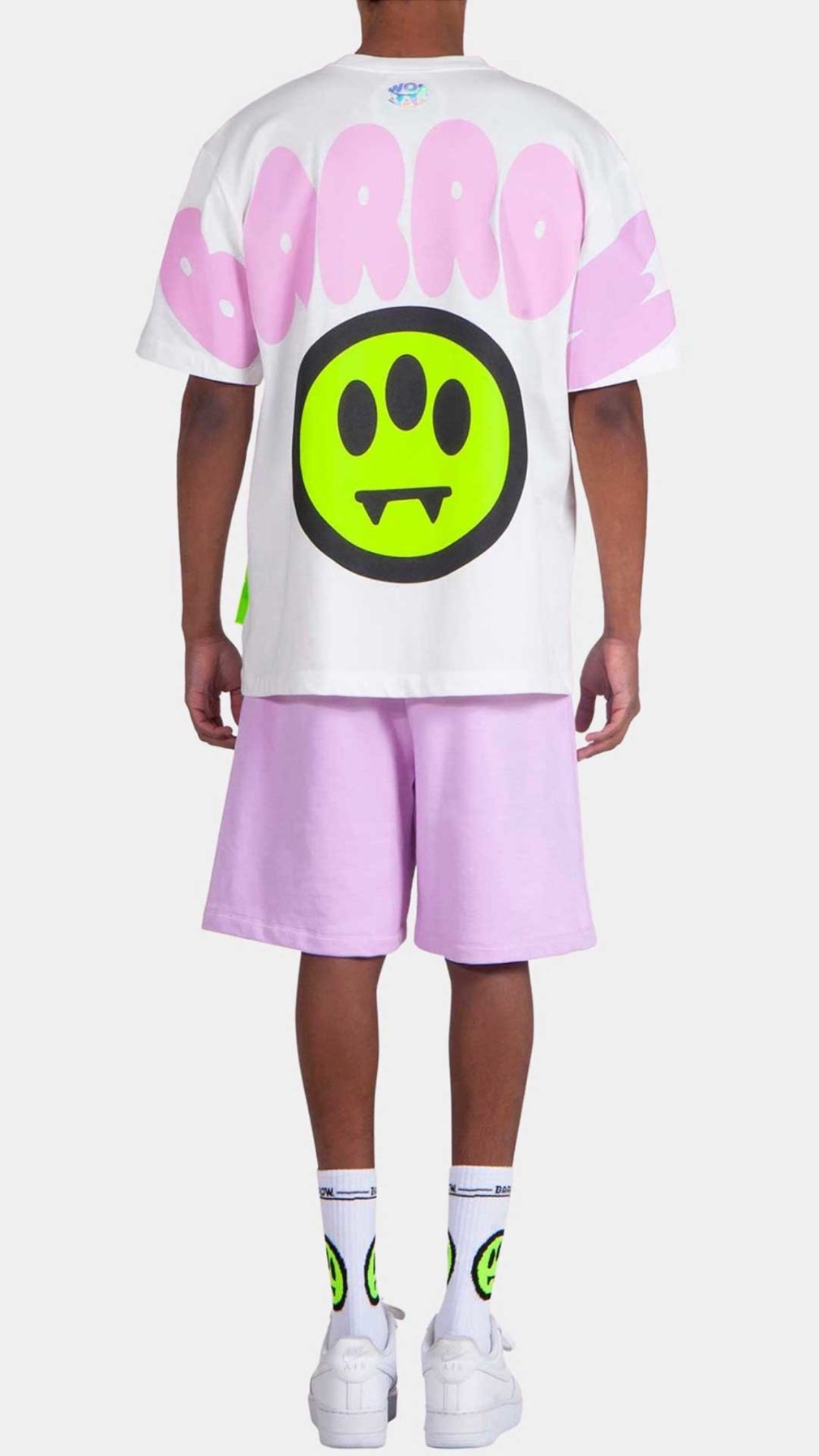 Camiseta blanca Barrow con serigrafía en la parte trasera y logotipo