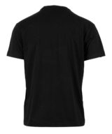 Camiseta negra Versace Jeans Couture con estampado barroco y logo en la parte delantera