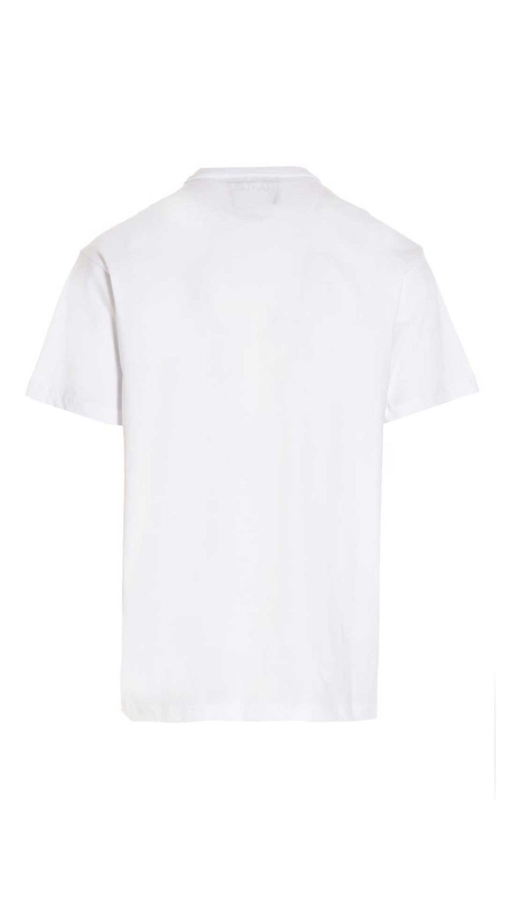 Camiseta blanca Versace Jeans Couture con estampado barroco y logo en la parte delantera