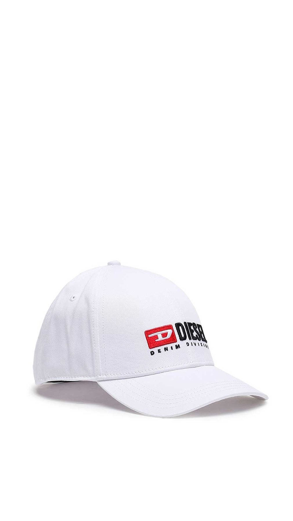 Gorra blanca Diesel con logotipo en la parte delantera