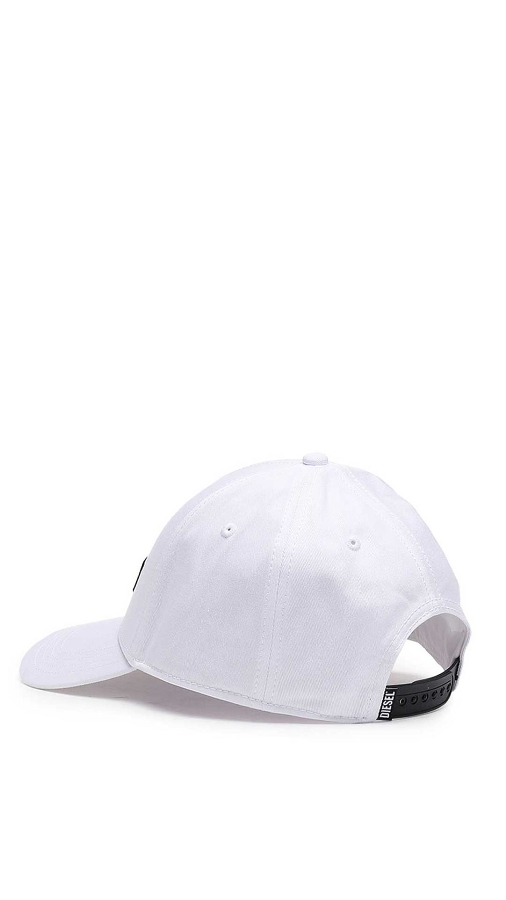 Gorra blanca Diesel con logotipo en la parte delantera