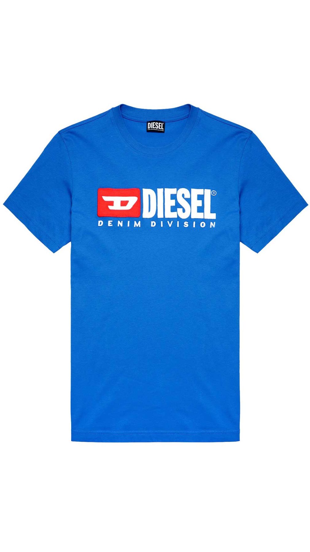 Camiseta azul Diesel logo en la parte delantera