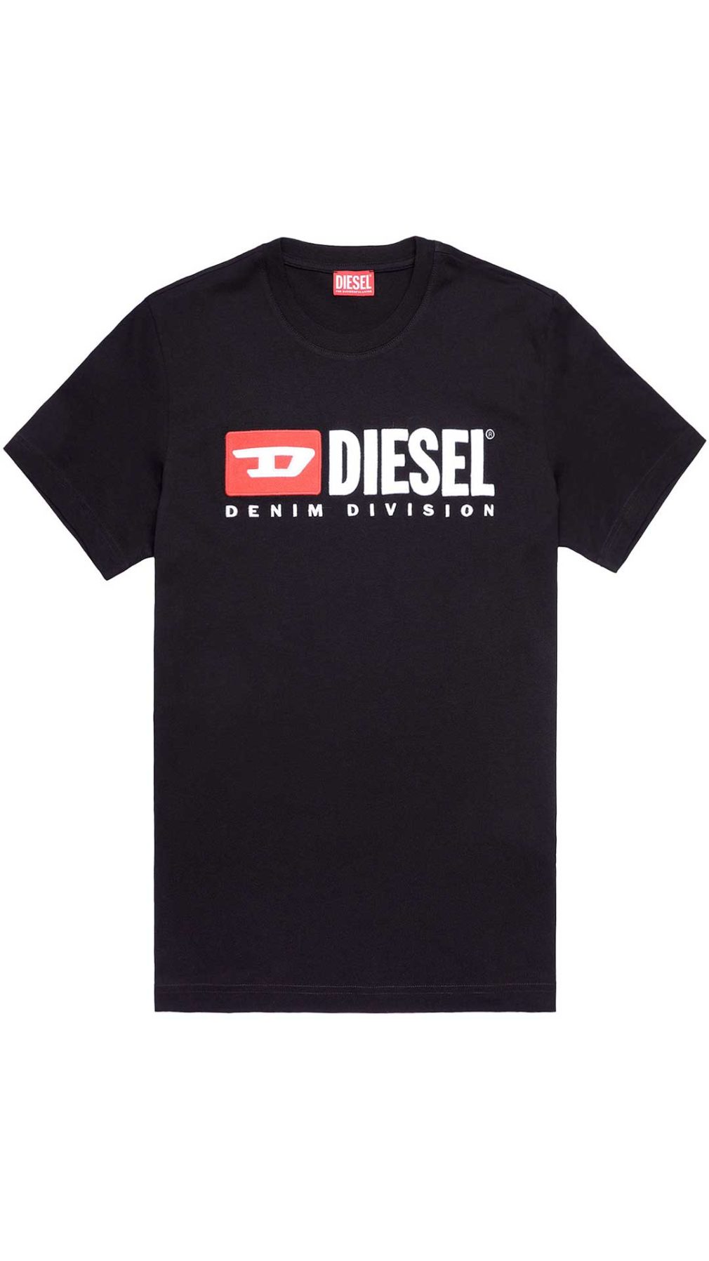 Camiseta negra Diesel con logotipo en la parte delantera
