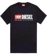 Camiseta negra Diesel con logotipo en la parte delantera