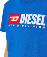 Camiseta azul Diesel logo en la parte delantera
