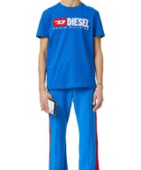 Camiseta azul Diesel logo en la parte delantera