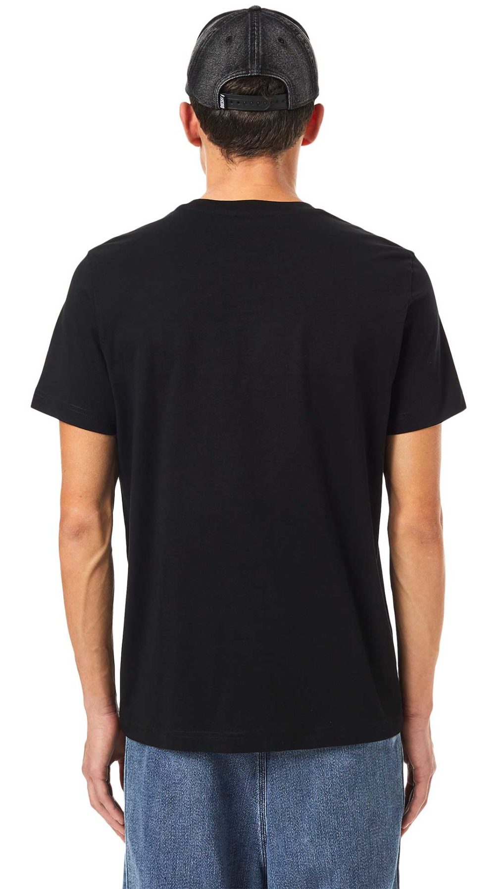 Camiseta negra Diesel con logotipo en la parte delantera