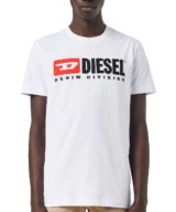 Camiseta blanca Diesel con logotipo en la parte delantera