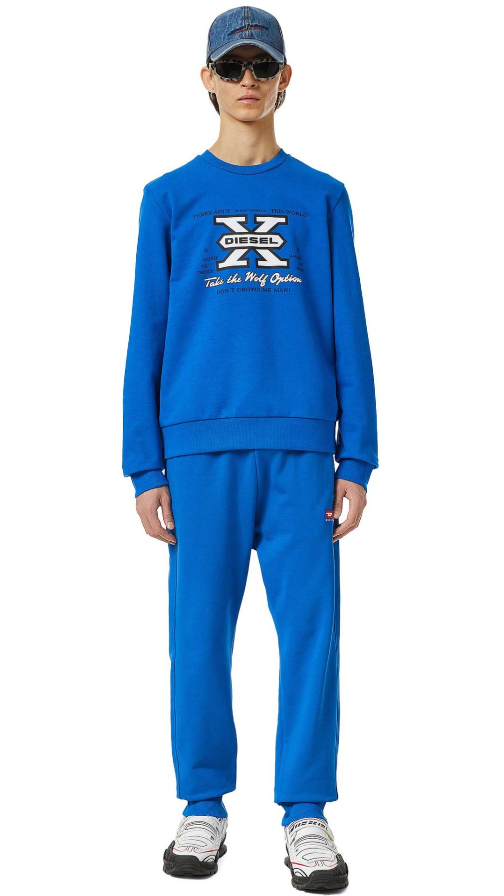 Pantalón deportivo azul de Diesel con logotipo en el lateral