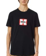 Camiseta negra Diesel con logo en relieve en la parte delantera