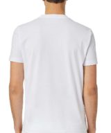 Camiseta blanca Diesel con logo en relieve en la parte delantera