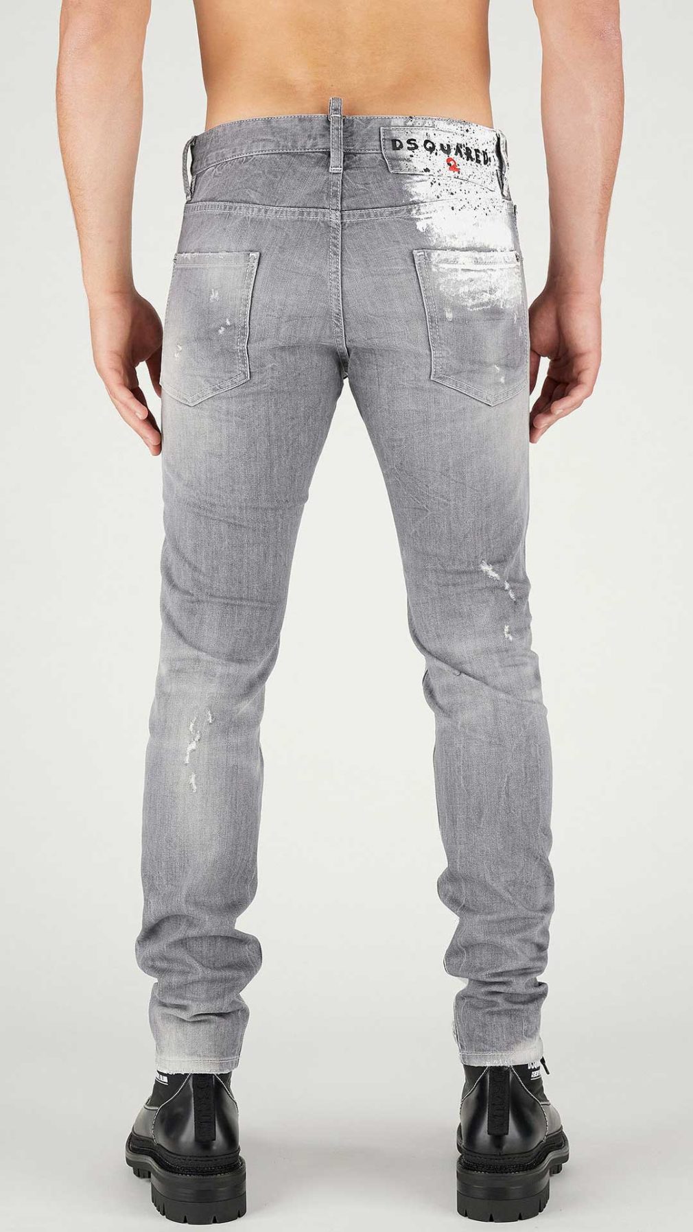 Jeans Cool Guy Dsquared2 estampado de salpicadura de pintura con logo dorado en la parte delantera