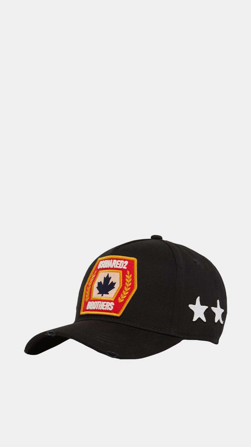 Gorra negra Dsquared2 con logo parte delantera