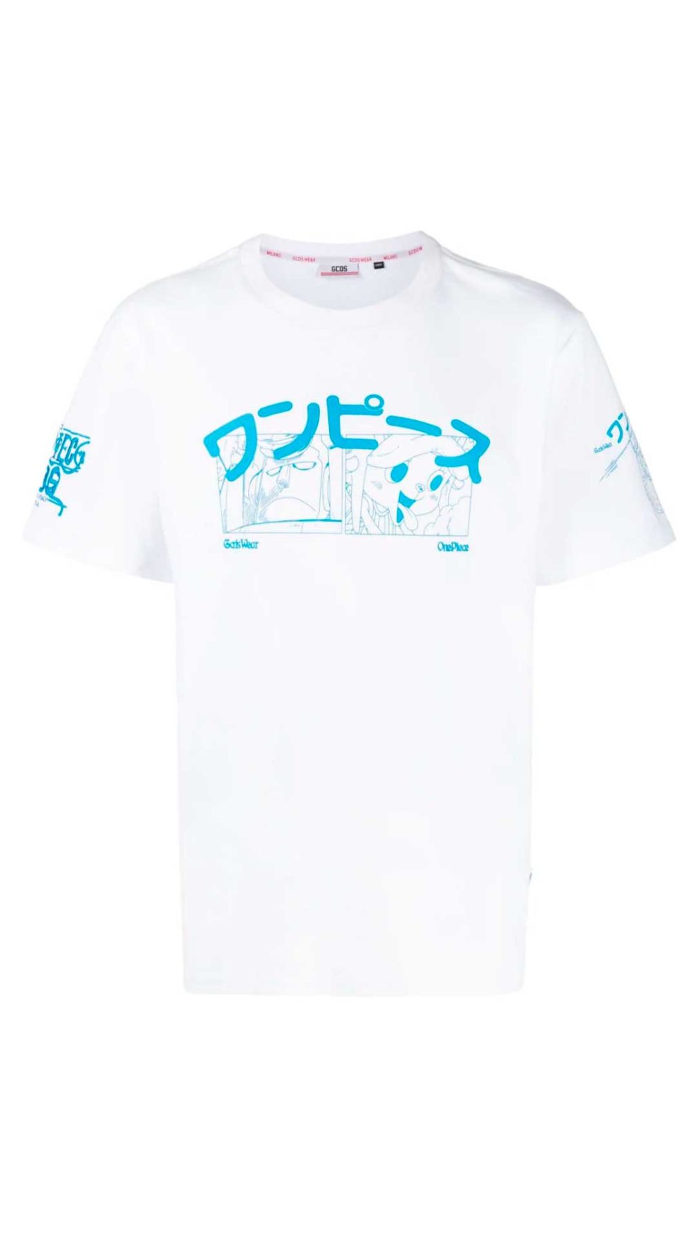 Camiseta blanca GCDS con estampado de ONE PIECE