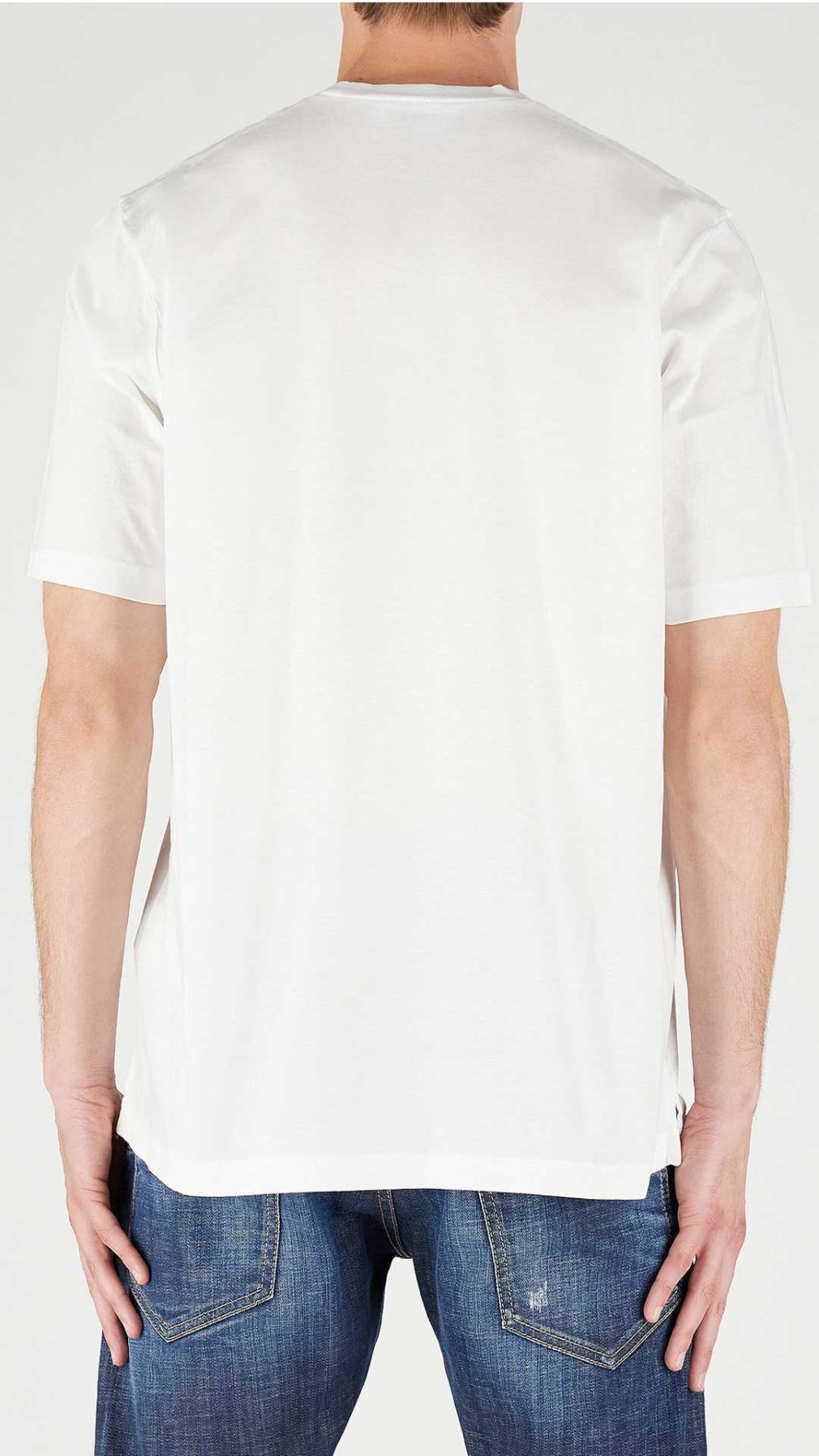 Camiseta Dsquared2 blanca con logo en multicolor en l aparte delantera