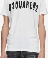 Camiseta blanca Dsquared2 con logo efecto pintura en la parte delantera