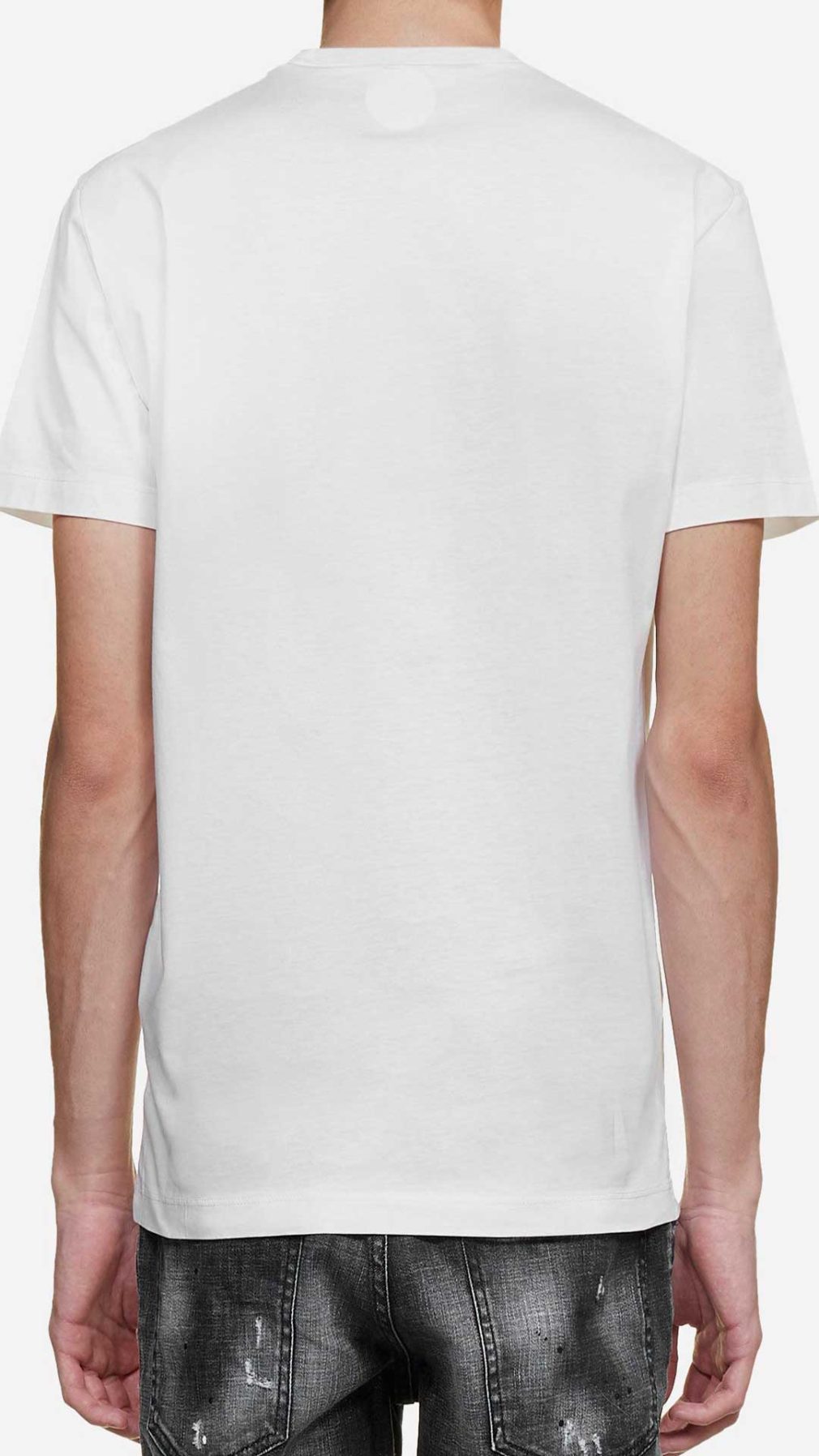 Camiseta blanca Dsquared2 con logo efecto pintura en la parte delantera