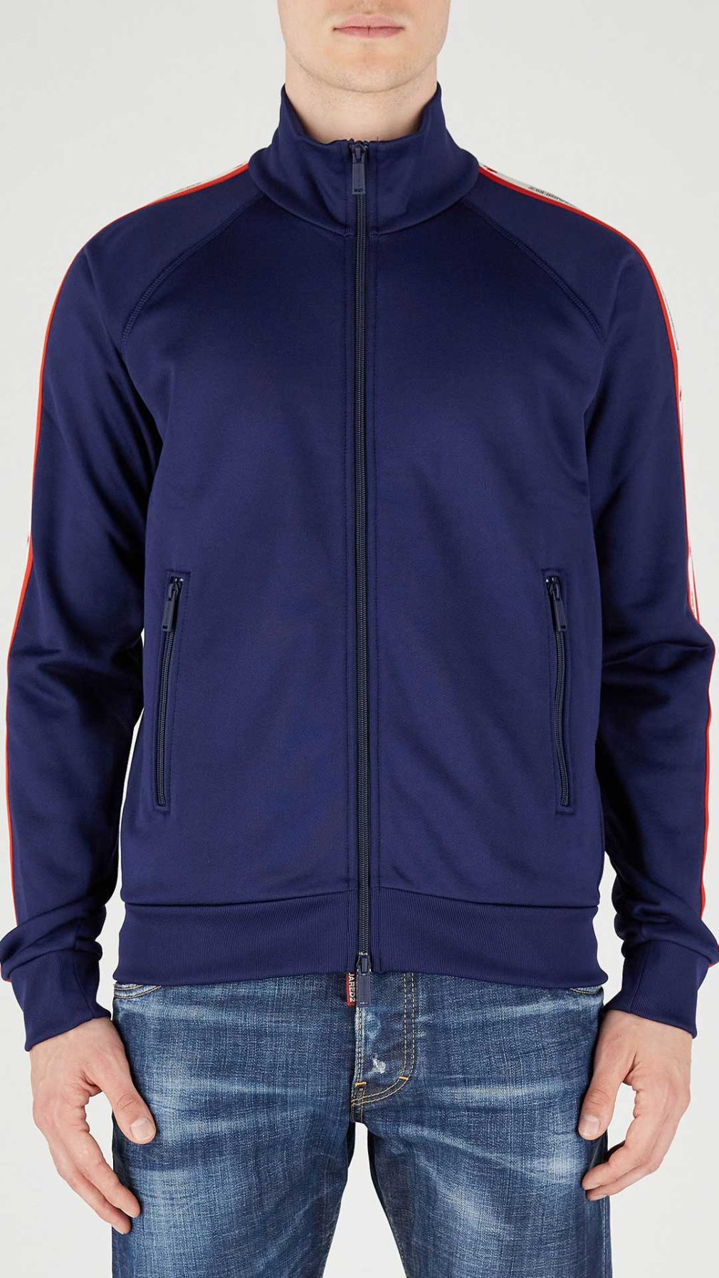 Sudadera Dsquared2 con cremallera y bandas laterales con logotipo