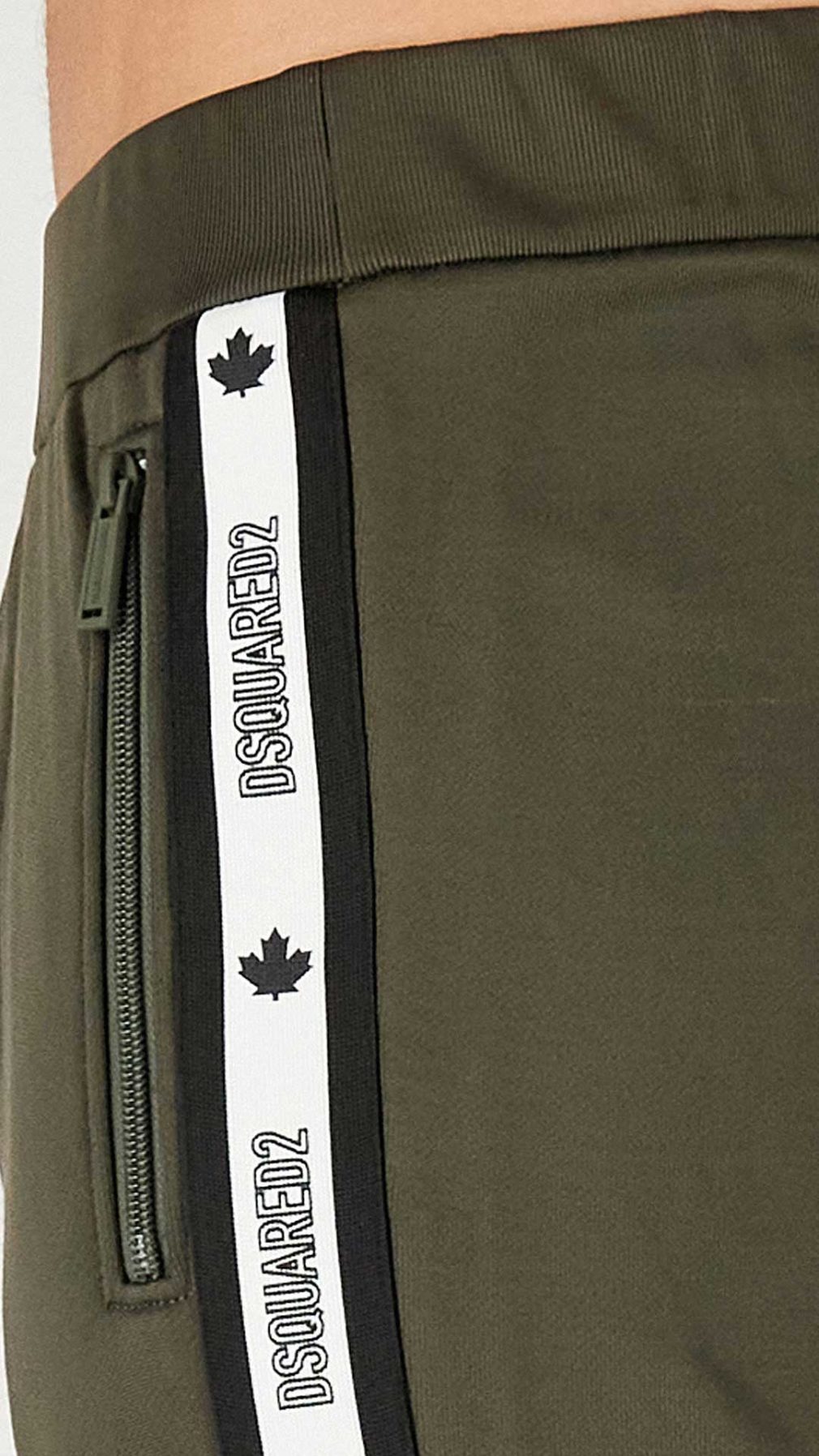 Pantalón deportivo Dsquared2 verde con bandas laterales con logotipo