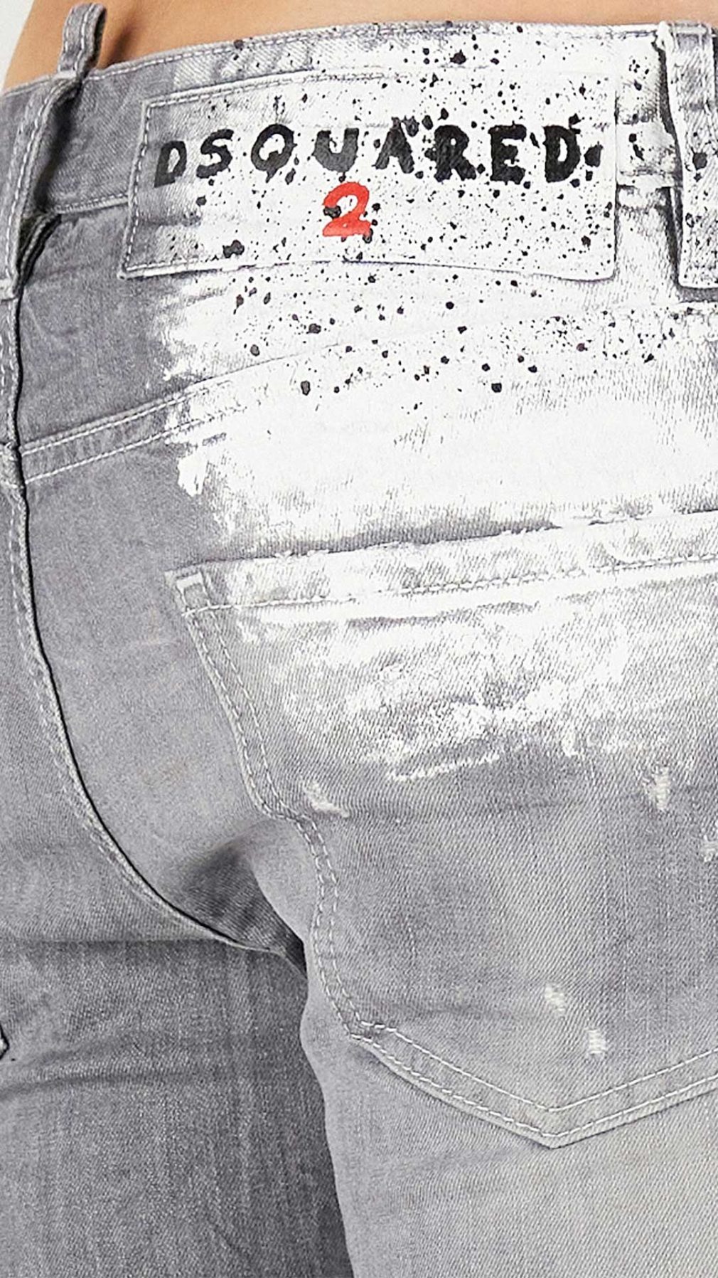 Jeans Cool Guy Dsquared2 estampado de salpicadura de pintura con logo dorado en la parte delantera