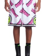 Pantalón corto blanco Barrow con estampado del logotipo en toda la pieza