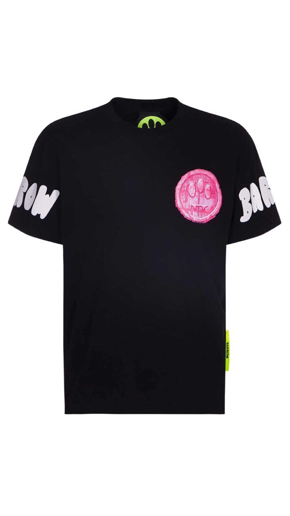 Camiseta negra Barrow con serigrafía en delantero y espalda y mangas
